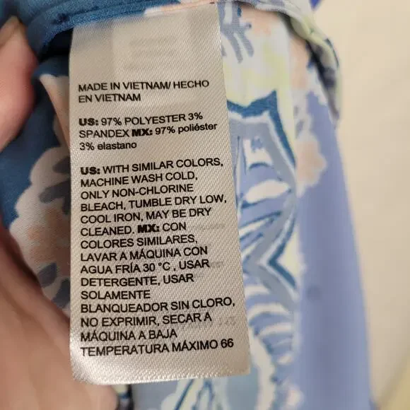 New Chico's seaport blue popover kaftan midi dress Size XXL Boho Lagenlook - Picture 11 of 11